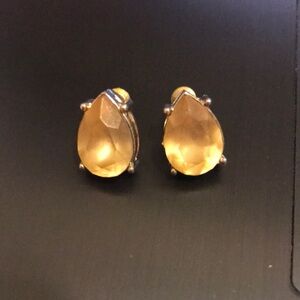 Gold-Tone Teardrop Crystal Stud Earrings - Elegant Women’s Jewelry